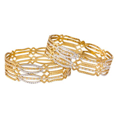 Buy Fancy Gold Plated Bangles Pcs Sapna Fx Online At