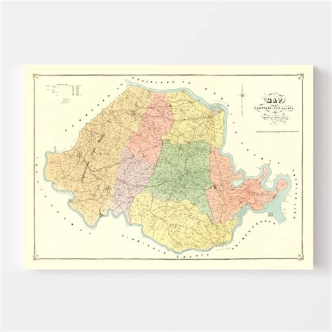 Vintage Map Of Chesterfield County Virginia 1888 By Ted S Vintage Art