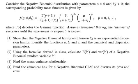 Solved Consider The Negative Binomial Distribution With