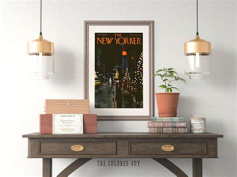 The New Yorker Christmas Poster, Vintage New Yorker Magazine Poster 10 ...