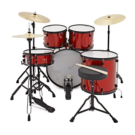 Full Size Piece Beginners Drum Kit Bdk Von Gear Music Red Gear Music