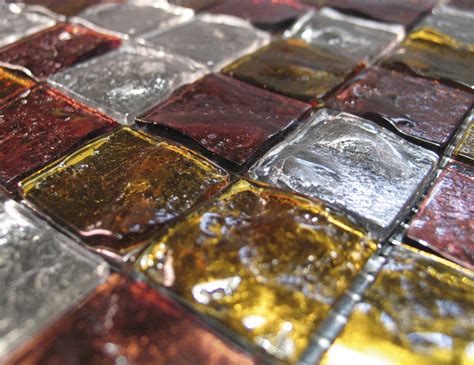 Luxury Italian Fuoco Mosaic Tiles In Gold Murano Glass Fuoco