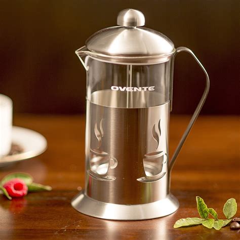 Ovente FSC12S 12oz Stainless Steel French Press Coffee Maker Great For