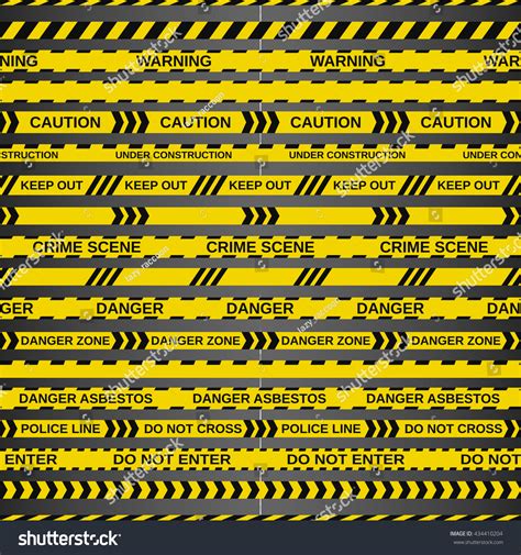 Vector Set 18 Caution Tapes On Stock Vector Royalty Free 434410204