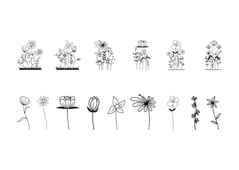 Blumen Umriss Icon Design Vorlage Illustrationsvektor Premium Vektor