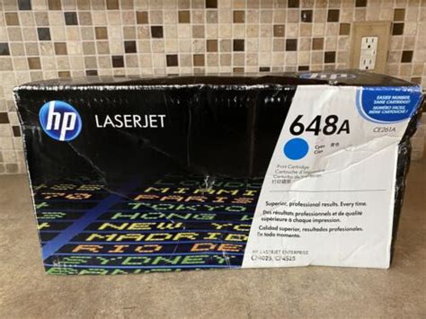 Genuine Hp 648a Cyan Ce261a Laserjet Print Cartridge Cp4025 Cp4525 E1 3