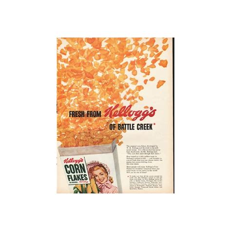 1953 Kellogg S Corn Flakes Vintage Ad Crisp Crisp Flakes