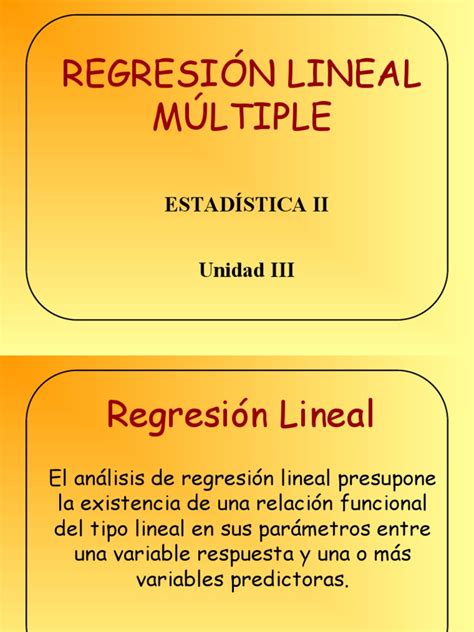 Regresion Lineal Multiple Pdf Regresión Lineal Análisis De Regresión