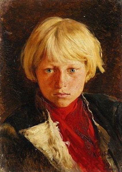 Portrait Of Boy By Klavdy Lebedev 1852 1916 Russia Russian