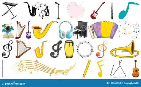 Conjunto De Instrumentos De M sica Ilustración del Vector Ilustración