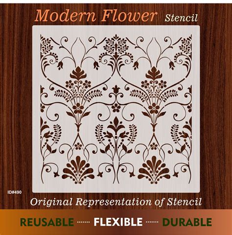 Modern Flower Stencil For Wall Wood Canvas Floor Painting Scrapbook