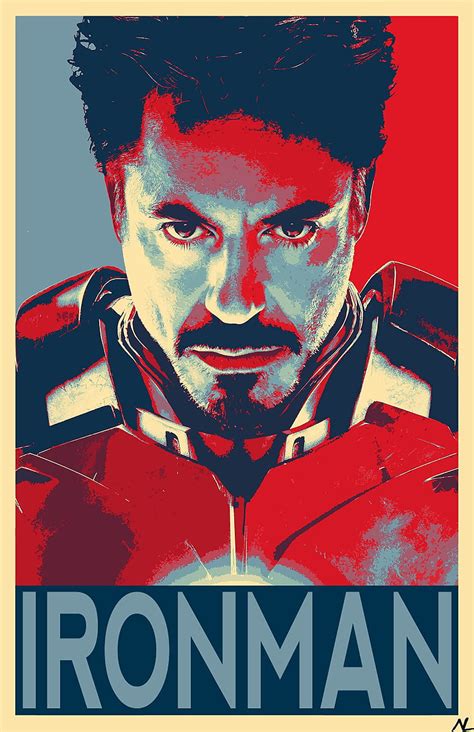 Nlopezart Iron Man Political Poster Tony Stark Robert Downey Jr Marvel