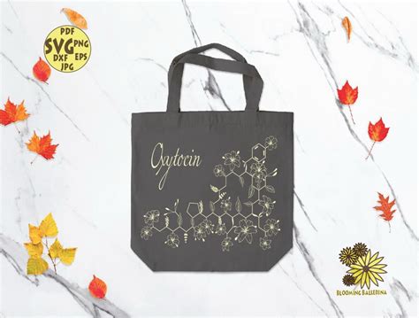 Oxytocin Molecule With Lilies Svg File Floral Oxytocin Svg Etsy Canada