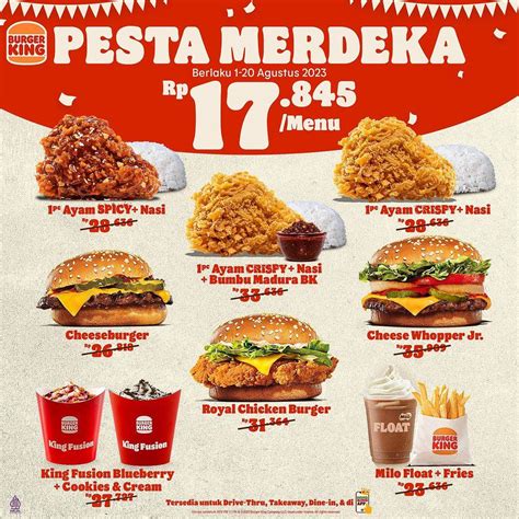 Promo HUT Ke 78 RI Makanan Dan Minuman Ada Burger King Hokben Hingga