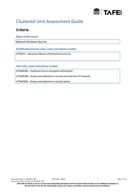 Ictnwk Ictnwk Ictnwk Clustered Unit Assessment Guide