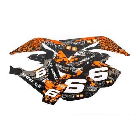 Fairing Decal Kit Stage Yamaha Dt Mbk X Limit Orange Black