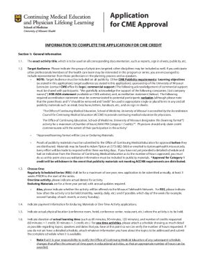 Fillable Online Guide To Completing The Cme Activity Application Fax