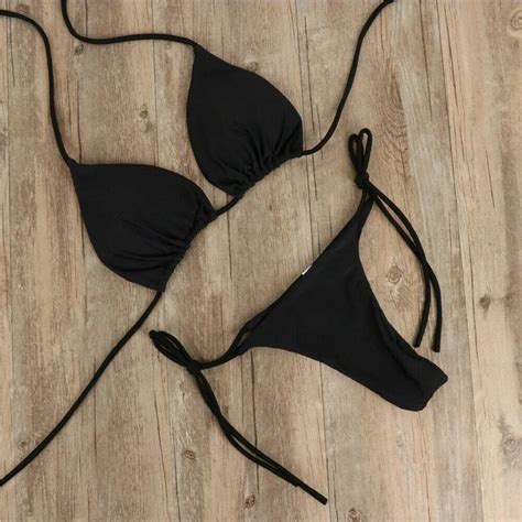 Traje De Ba O Brasile O Para Mujer Conjunto De Bikini Sexy Con Sujetador Acolchado De