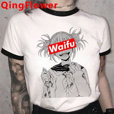 Senpai Ahegao Hentai Anime Himiko Toga Tshirt Male Harajuku Aesthetic White T Shirt Grunge