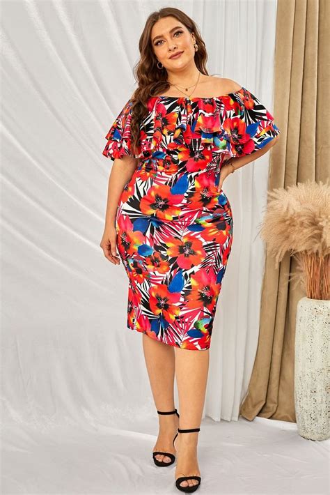 orange floral dress plus size - Marlo Osullivan