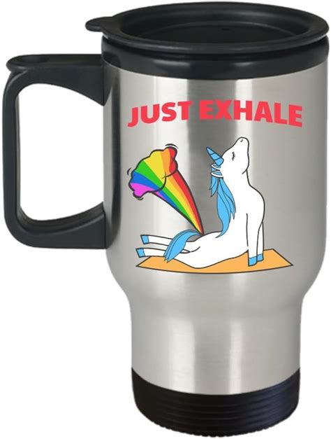 Unicorn Café Taza De Viaje Sólo Exhale Funny Unicorn Yoga