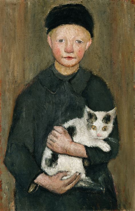 Knabe mit Katze Paula Modersohn Becker als Kunstdruck oder Gemälde