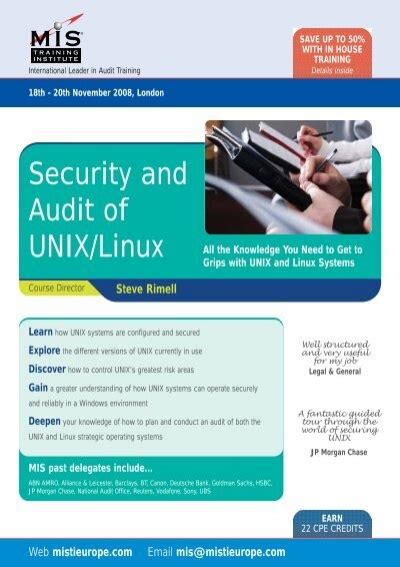 Security And Audit Of UNIX Linux MIS Training