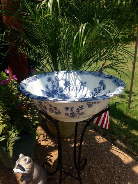 I Thrifted This Vintage Bowl Repurposed Into A Bird Bath Bird