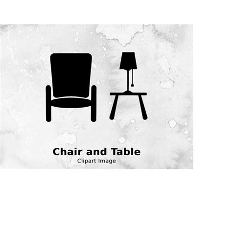 Chair and Table Clipart Image Digital File, Clip Art, Chair - Inspire ...