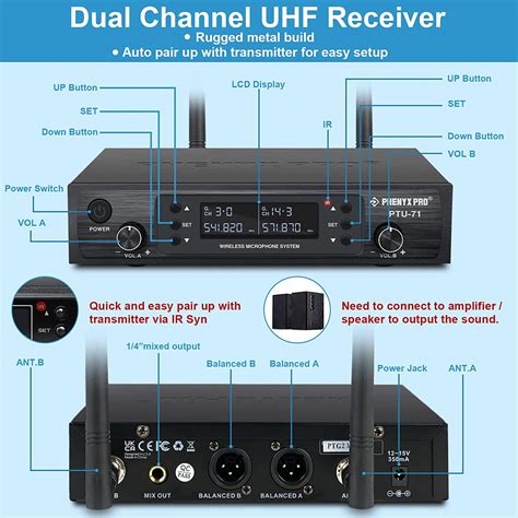 Phenyx Pro Ptu B Dual Wireless Microphone System Starsound Audio Inc