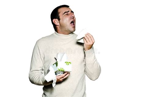 Portrait Man Sneezing Cold And Flu Allergy Stock Photo - Image of cutout, face: 21620550