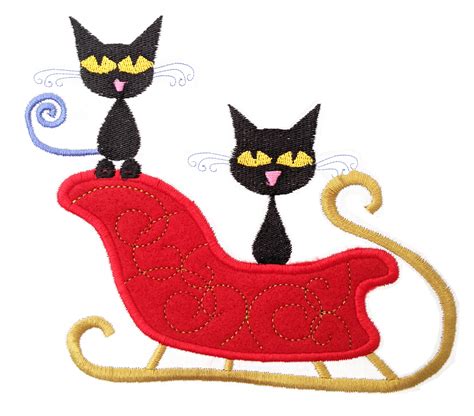 Christmas Cats Machine Embroidery Designs 12 Large Embroidery Etsy