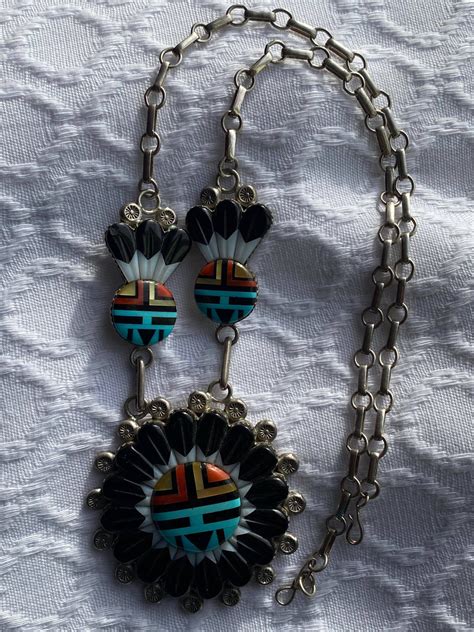 Zuni Andrew Dewa Signed Sterling Silver Hopi Sunface Kachina Necklace Kenneth Maxymowich Jewellery