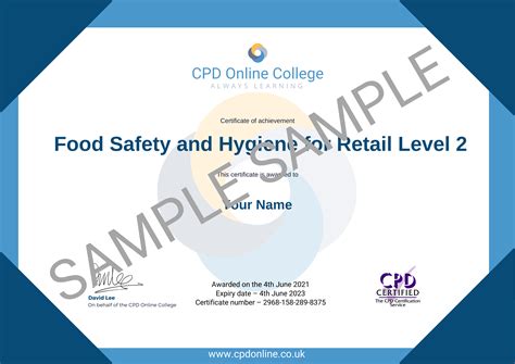 Level Food Hygiene Certificate For Retail Online Course