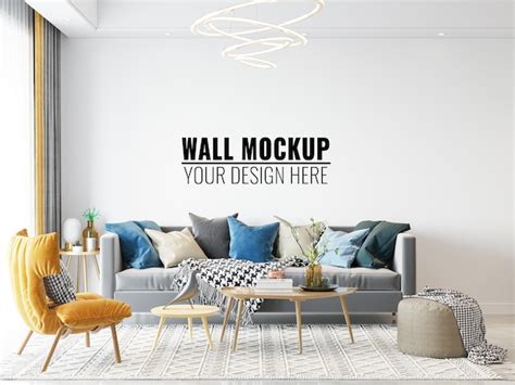 Premium Psd Interior Living Room Wall Mockup