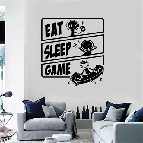 Eat Sleep Game Gamer Wandtattoo 57 X 61 Cm Stickerkiste