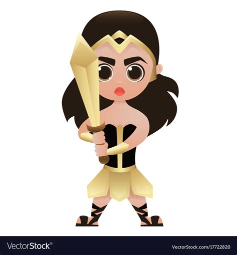 Cartoon Warrior Woman Images Female Warrior Free Vector Art