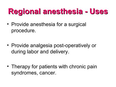 Regional Anesthesia | PPT