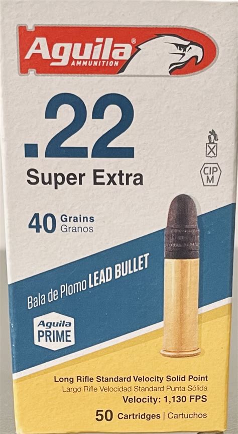 50 Rounds Aguila Super Extra 22lr 40gn Lsp