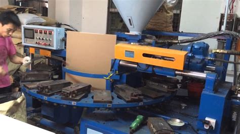 Rotary Pvc Outsole Injection Molding Machine Youtube