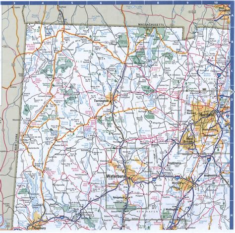 Map Of Connecticut Westernfree Highway Road Map Ct With Cities Towns