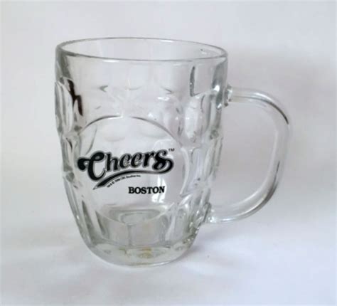 Boston Cheers Dimpled Glass Pub Beer Stein Novelty Mug 16 Oz Cbs Sitcom 2005 Luminarc With