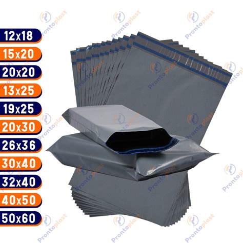 100 Envelope de Segurança Cinza Saco Envio Lacre Inviolável 40x50 e