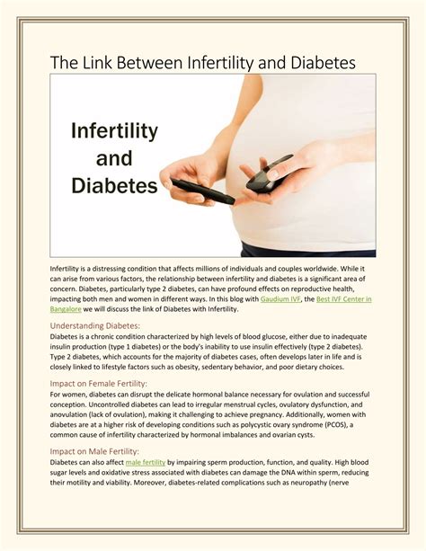 Ppt The Link Between Infertility And Diabetes Powerpoint Presentation