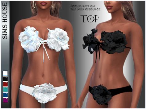 The Sims Resource Swimsuit Top Flowers