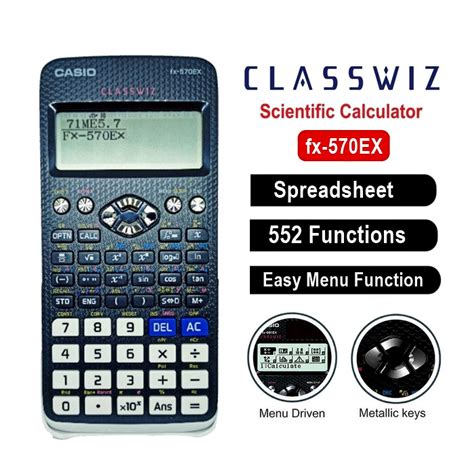 Casio Scientific Classwiz Calculator School And Office Fx 570ex 552 Functions Oem Kalkulator