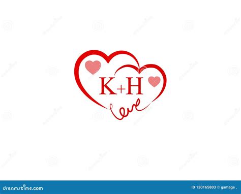 Kh Initial Heart Shape Red Colored Love Logo Stock Vector Illustration Of Gold Icons 130165803