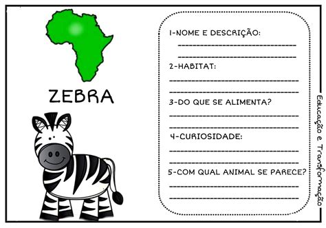 Animais Ficha T Cnica Fichas Para Preencher Informa Es Sobre Animais