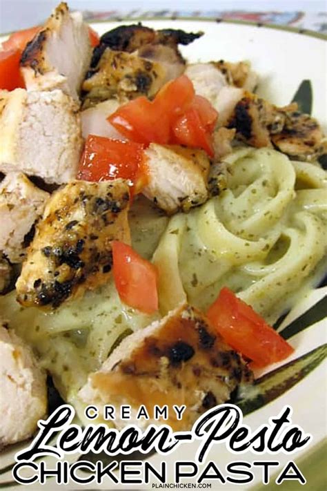 Creamy Lemon Pesto Chicken Pasta Plain Chicken