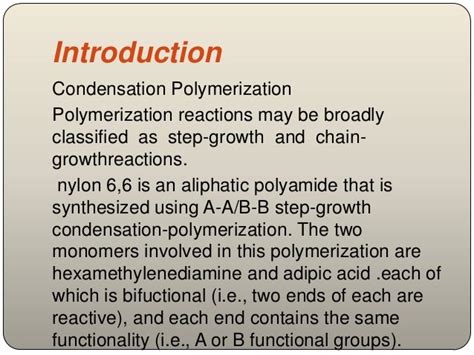 Preparation of nylon 6,6 by condensation polymerization